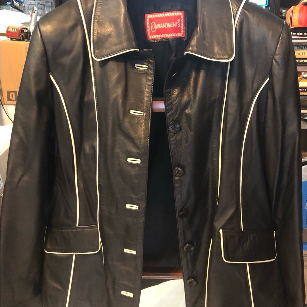 Commandments Black Jacket with White Trim